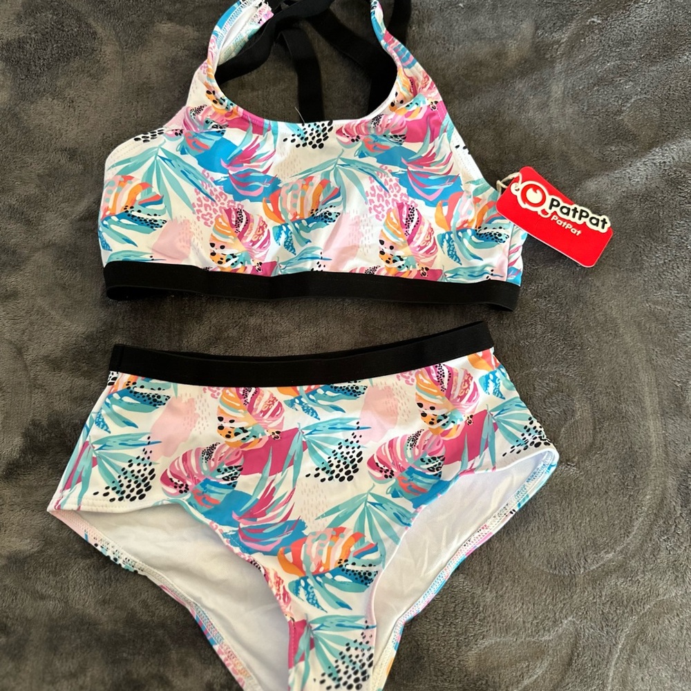 PatPat Pink and Blue Bikini Swim Set